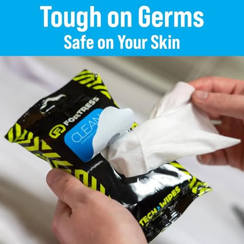 Fortress Electronic Wipes (25 ct.) To-Go Tech Wipes for Screens, Phones, Keyboards, TV Monitors, Computer Screens [Travel Size] Skin-Safe - style: No Microfiber Cloth