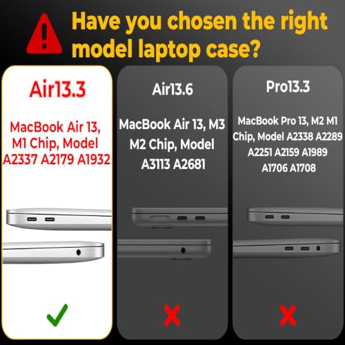 EooCoo Case for MacBook Air 13 inch M1 2020-2018, Sparkly Clear | Crystal Hard Shell Scratch Resistant Protective Cover, Lightweight, Ultra Thin and Transparent, Easy Snap-On - color: Sparkly Clear, size: Air 13.3-inch