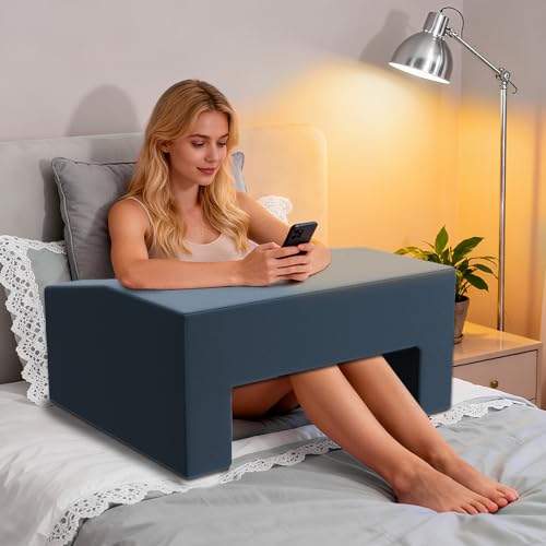 Lap Desk Pillow with Removable Cover Adjustable Angle Gaming & Machine Washable Reading Pillow for Adults Multipurpose Laptop Bed Tray with Arms for Working - color: Dark Grey, size: Non-Foldable