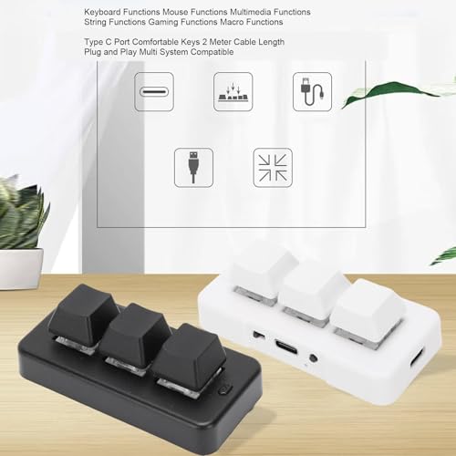GOWENIC 3 Key Keyboard, Multi System Compatibility, Customizable Mechanical Keypad, Compact and Portable, for Universal Computer (White OEM: 75503-35061-A0, 7550335061A0) - color: White OEM: 75503-35061-A0, 7550335061A0