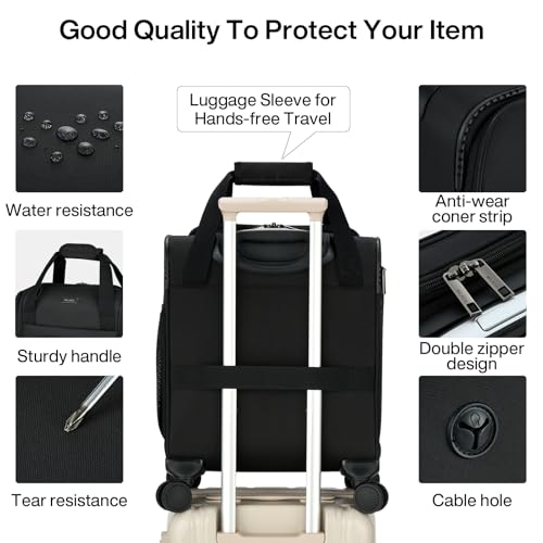 MILADA Underseat Carry On Luggage with Wheels, Airline Approved 16-inch Spinner Small Suitcase, Softside Travel Luggage, Personal Item Overnight Bag, Business Mini Suitcase for Women and Men, Black - color: Black