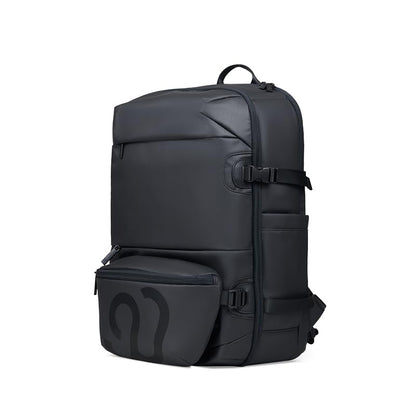 NINETYGO Travel Backpack for Men & Women, Black | Carry On, Airline Approved, Waterproof, 24.7L, Detachable Shoulder Bag, Fits 15.6 Inch Laptop - color: Black