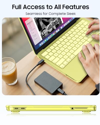 Fintie Case for MacBook Neo 13 Inch A3404 2026, Crystal Citrus | Snap-On Hard Shell Cover, Ultra-Thin, Slim Fit, Lightweight - color: Crystal Citrus