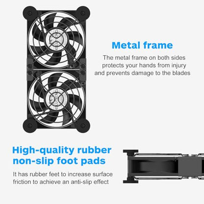 ELUTENG Dual Cooling Fan Whisper Quiet 80mm USB Fan 3 Adjustable High Speed USB Port Heatsink Fans Compatible for PS4, PS5, Router, Laptop, PC, Xbox Cooling Electronics - size: 80mm