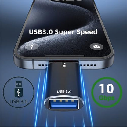10Gbps USB-C Type-C to USB 3.0 Female OTG & TF Micro-SD Card Reader Adapter for Laptop Tablet Phone - style: USB-C to USB 3.0 OTG