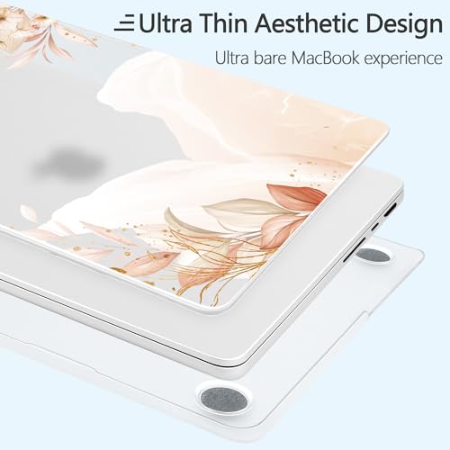 Designed for M5/M4/M3/M2 MacBook Pro 14 inch Case 2025 2024 2023 2021 Model, Ultra-Thin Hard Shell Case with Keyboard Cover & USB Adapter & Webcam Cover, Abstract Flowers - color: Abstract Flowers