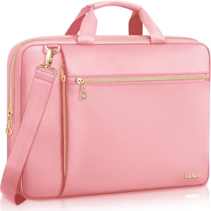 Laptop Case Bag Women Men Computer Sleeve Compatible with MacBook/Dell/HP/Acer/ASUS/LG, Waterproof Shoulder Carrying Briefcase, Pink, 17-17.3 Inch | Compatible with HP OmniBook Envy Omen Pavilion/Dell Inspiron Precision/LG Gram/Yoga ThinkPad, Carrying Bag