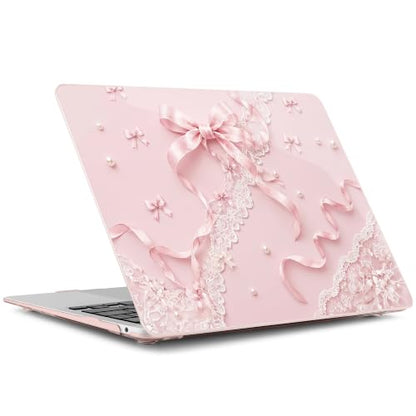 Batianda LumiArt Case for MacBook Air 13" M1 Chip, Coquette Ribbon | Fits Model A2337/A2179/A1932, 2018-2020; 1.2mm Slim Lightweight Hard Shell Cover, Scratch Resistant,4-in-1 Accessories Bundle - color: Coquette Ribbon