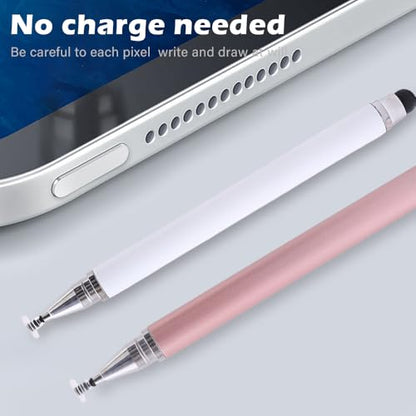 2 in 1 Stylus Pens for Touch Screens, High Sensitivity & Precision Capacitive Stylus for All Universal Touchscreen Devices (White) - color: White