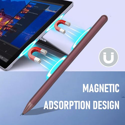 Rechargeable MPP 2.0 Active Tilt Sensing Stylus Pen, 4096 Levels Pressure Sensitivity, Ultra Fast Charging, Anti Misoperation, Magnetic Suction Stylus for Laptop Touch Screen, Red - color: Red