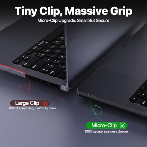 Soonjet Invisible Armor for MacBook Pro 14 inch Case M5 M4 M3 M2 2026-2021 | 100% Color Match, Matte Space Black Clear, Protective Hard Shell Laptop Cover, Ultra Thin, Anti Crack Fingerprint Scratch - color: Space Black Clear