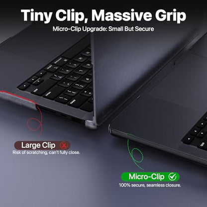 Soonjet Invisible Armor for MacBook Pro 14 inch Case M5 M4 M3 M2 2026-2021 | 100% Color Match, Matte Space Black Clear, Protective Hard Shell Laptop Cover, Ultra Thin, Anti Crack Fingerprint Scratch - color: Space Black Clear