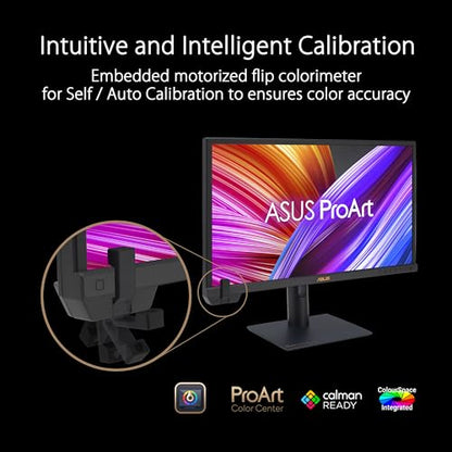 ASUS ProArt Display 24” 4K 12G-SDI HLG Professional Monitor (PA24US) - IPS, UHD (3840 x 2160), 99% Adobe RGB, 95% DCI-P3, ΔE < 1, USB-C, Built-in Motorized Colorimeter, Calman Ready, 3 Year Warranty - style: 24" 4K SDI