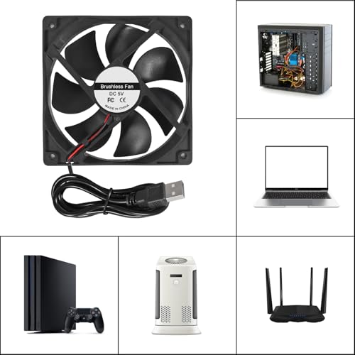ACEIRMC 4pcs 120mm USB Brushless Cooling Fan 120mm x 25mm DC 5V Quiet Cooling Fan 12025 Mini Computer Fan for Small Appliances Series Replacement (12025 5V USB) - color: 12025 5V USB