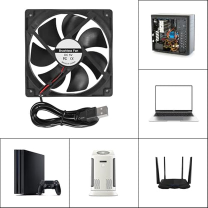 ACEIRMC 4pcs 120mm USB Brushless Cooling Fan 120mm x 25mm DC 5V Quiet Cooling Fan 12025 Mini Computer Fan for Small Appliances Series Replacement (12025 5V USB) - color: 12025 5V USB
