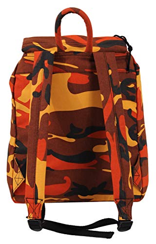Rothco Canvas Daypack – Heavy-Duty Cotton Canvas Backpack for Hiking, Camping, Traveling, and Daily Use – 34L Capacity - color: Savage Orange Camo