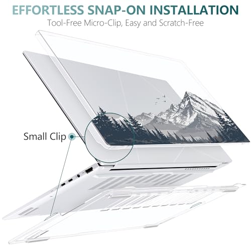 Batianda Creative Case for ASUS Zenbook 14 OLED 2024 2025, Misty Mountain | Model UX3405×× / UM3406××, Slim Plastic Hard Shell, For Outdoor Lovers, Ultra-Thin Lightweight Laptop Case - color: Misty Mountain
