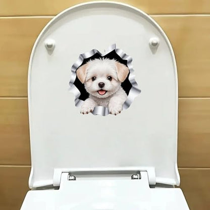 Waterproof Plush Puppy Car Stickers 5.5 Inch – Durable Bumper Stickers & Car Scratch Stickers for Cars, Trucks, Motorcycles Laptops Walls Toilet Lids Helmets Suitcases Cute Decorative Stickers 2 Pack