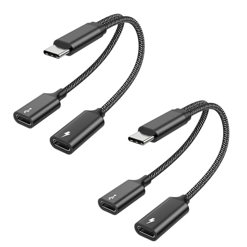 MOGOOD USB C Splitter to Female Adapter Y Cable (Not for Monitor) - Male to 2 Female Cord Double Port Hub Charging Split Adapter for Mac, Xbox One, PS5, Laptop - color: Black, size: 2pack