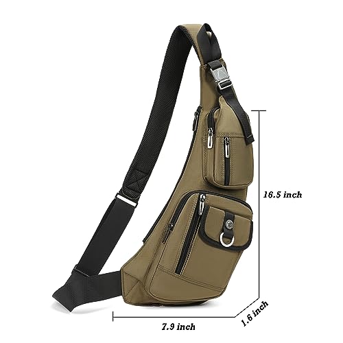 NICGID Sling Bag Chest Shoulder Backpack Crossbody Bags Casual Daypack for Men Women (Army gren-014) - color: Army Gren-014