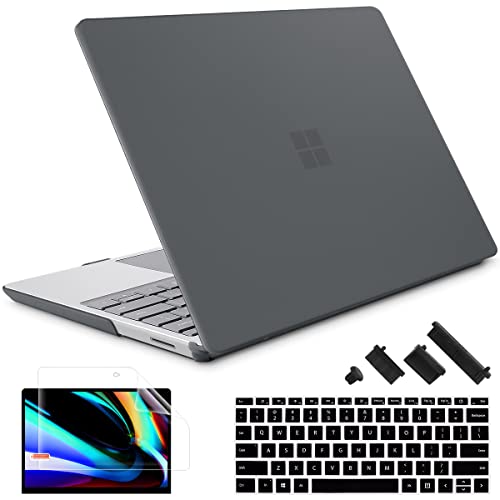 May Chen Case Compatible for 13.5" Microsoft Surface Laptop 5/4/3 with Metal Palm Rest Model 1951/1868, Plastic Hard Shell Case with Screen Protector + Keyboard Cover + Dust Plug, Matte Black - color: Matte Black