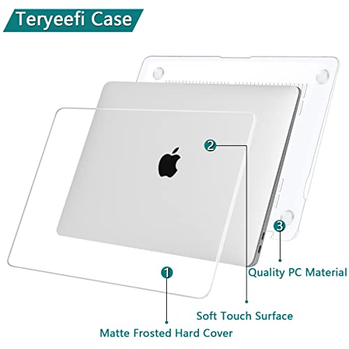 Teryeefi for MacBook Pro 13 Inch Case 2022-2016 Release A2338 M1 M2 A2289 A2251 A2159 A1989 A1706 with Touch Bar, Crystal Plastic Hard Shell Cover +Keyboard Cover Skin, Clear - color: Crystal Clear