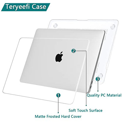 Teryeefi for MacBook Pro 13 Inch Case 2022-2016 Release A2338 M1 M2 A2289 A2251 A2159 A1989 A1706 with Touch Bar, Crystal Plastic Hard Shell Cover +Keyboard Cover Skin, Clear - color: Crystal Clear