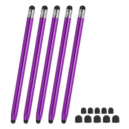 PATIKIL 5 Pcs Stylus Pens for Touch Screens, 2 in 1 High Sensitivity Universal Pen Capacitive Stylus for Phone Tablets Laptop Touch Screen Devices, Purple - color: Purple