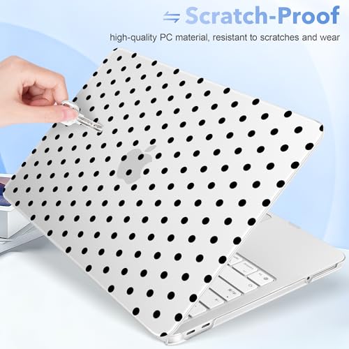 May Chen for MacBook Neo Case 13 inch 2026 | 100% Match Official Color | Pattern Printing, Anti-Crack & Scratch & Fingerprint | Protective Hard Shell Cases Laptop Model A3404, Black Polka dot - color: Black Polka dot
