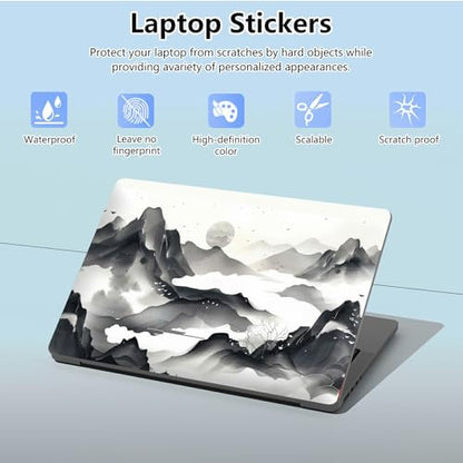 Universal Laptop Skin Sticker with 2 Wrist Pad Skins, Waterproof Scratch Resistant Vinyl Laptop Cover Decal, Cut to Fit for 11–15.6 Inch MacBook HP Dell Lenovo, Landscape Painting - color: Landscape Painting