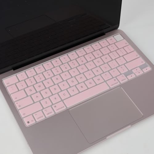 Allinside Keyboard Cover for 2026 MacBook Neo 13-inch A3404 (A18 Pro) & MacBook Air 13"/15" and MacBook Pro 14"/16" (M5 Chip), Premium Silicone Keyboard Protector Skin, US ANSI Layout, Light Pink - color: Light Pink