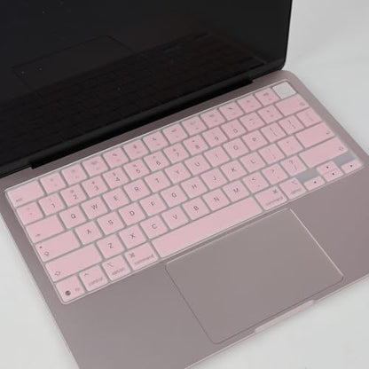 Allinside Keyboard Cover for 2026 MacBook Neo 13-inch A3404 (A18 Pro) & MacBook Air 13"/15" and MacBook Pro 14"/16" (M5 Chip), Premium Silicone Keyboard Protector Skin, US ANSI Layout, Light Pink - color: Light Pink
