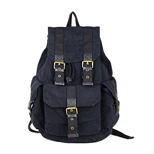 GOOTIUM 21101GRY-S Specially High Density Thick Canvas Backpack Rucksack, Black Small Size - color: Black, size: Small