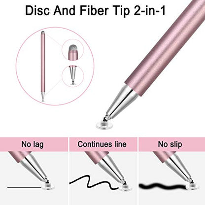 Stylus Pen for Touchscreen - 1.5mm Ultra-Fine Tip Stylus Pen for iPad Pro, Air | Magnetic Cap | 12H Battery | No Bluetooth | Compatible with iPhone, Android, Chromebook, Tablets
