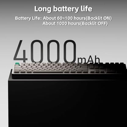 NuPhy Node100 Wireless Mechanical Keyboard, Hot Swappable Custom Bluetooth Keyboard, 109 Keys Computer Gaming Keyboards, Supports Touch Gestures, PBT Keycaps, RGB Backlit, Bluetooth/2.4GHz/USB-C - color: White, size: High-profile Blush Max Switch