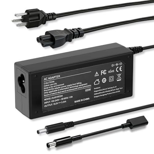 65W 45W la65ns2-01 Laptop Charger Compatible with Dell Inspiron 16 13 14 15 17 3000 5000 7000 Series 2-in-1 Series 1545 3558 3181 5100 5535 5559 5567 XPS 9350 9360 Laptop Power 4.5 * 3.0&7.4 * 5.0