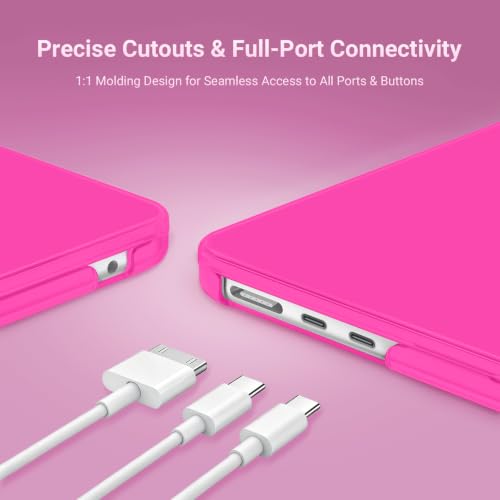 MOSISO Compatible with MacBook Air 13 inch Case M5 2026 M4 M3 M2 2025-2022 | A3449 A3240 A3113 A2681, Hard Shell&Keyboard Cover&Screen Film&Pouch for MacBook Air 13.6 inch Case, Bright Rose - color: Bright Rose