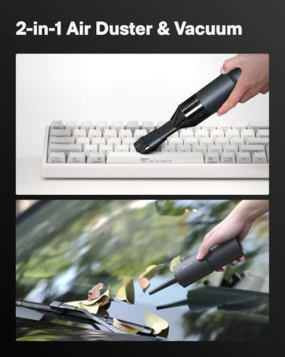 HOTO Handheld Vacuum Cleaner Cordless, Mini Vacuum Cleaner, 15000Pa | Small Vacuum Compressed Electric Air Duster for Dorm Room, Apartment, Desk, PC Setup, Keyboard, Coffee Station Grounds