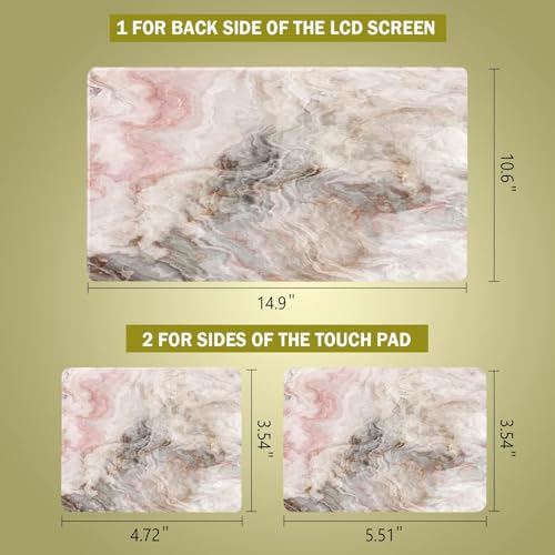 Laptop Skin Sticker Decal 15-15.6 Inches, Universal Reusable Vinyl Sticker for 12.1 13 13.3 14 15.4 Inches Netbook/Notebook PC, Waterproof & Scratch-Resistant (Marble) - color: Marble