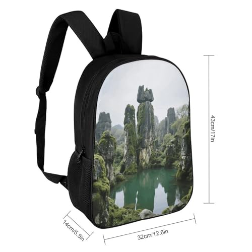 17 Inch Stone Forest Laptop Backpack for Men Women Waterproof Lightweight Travel Backpack Commuter Bag Large Capacity Casual Daypack for Business Trip & Outdoor