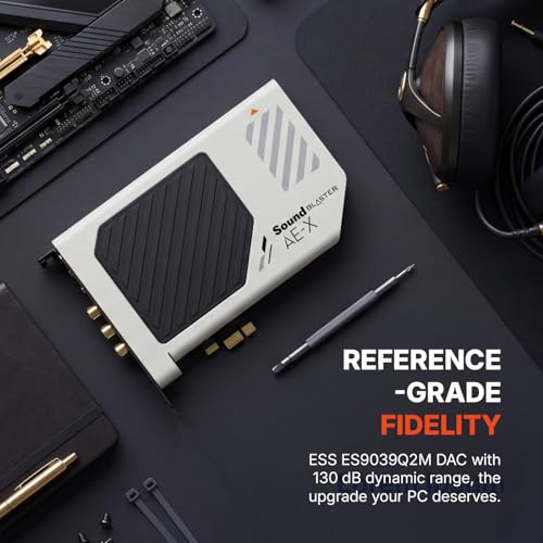 Creative Sound Blaster AE-X Hi-Res PCIe Sound Card for PC | Hi-Res, PCIe Sound Card, 32-bit/384kHz, Hi-Res Audio, PC Audio, Desktop App Support