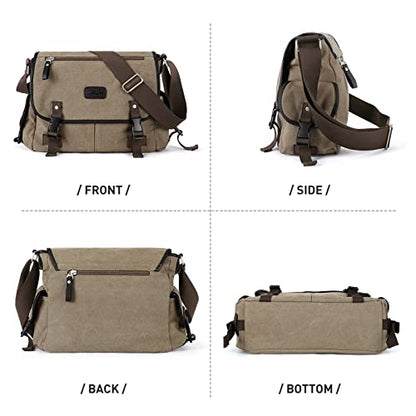 Messenger Bag Men,Waterproof Crossbody Bag,Satchel Shoulder Bag | Waterproof - color: A1-khaki