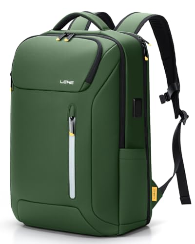 Laptop Backpack 17.3 Inch Business Travel Backpack with USB Charging Port, Durable Lightweight Anti-Theft Work Computer Bag with Laptop Compartment, Green - color: Green