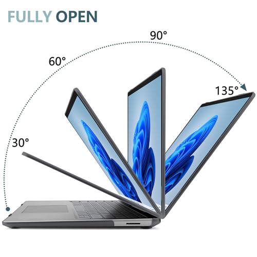 Crystal Frosted Case for 15" Microsoft Surface Laptop 8 2026 for Business 2024 2025 (7th Edition), Lightweight Ultra-Slim Shell with Keyboard Cover, OTG Adapter & Webcam, Frosted Black - color: Frosted black