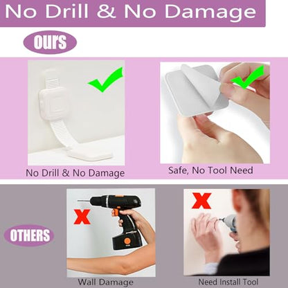 No Drill Adhesive Furniture Anchor, 2Pack | Upgraded, Adjustable Anti Tip, Furniture Wall Straps, Baby Proofing & Pets - size: 2 Pack