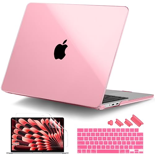 for MacBook Air 15 Inch Case M5 M4 M3 M2 (2026-2023) A3448 A3241 A3114 A2941, Protective Hard Shell Cover Compatible with Touch ID & Liquid Retina Display - Crystal Pink - color: Crystal Pink