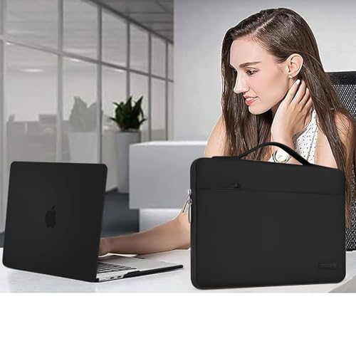 MOSISO Compatible with MacBook Air 13 inch Case M5 2026 M4 2025 M3 M2 2024-2022 A3449 A3240 A3113 A2681,Hard Shell&Sleeve Bag&Keyboard Skin&Webcam Cover&ScreenFilm for MacBook Air 13.6, Black - color: Black