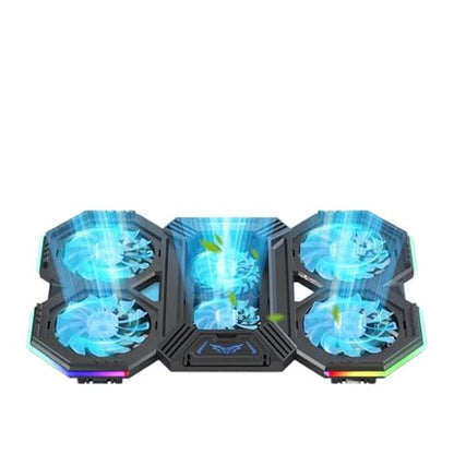 17Inch Gaming Laptop Cooler Six Fan Adjustable Wind Speed Height RGB Backlight USB Port Laptop Cooling Pad Notebook Laptop Stand