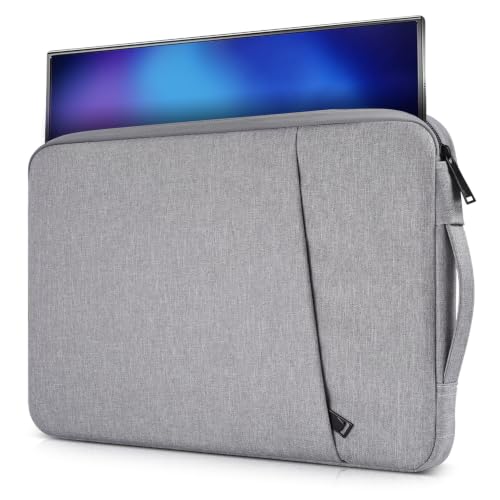 18.5 inch Portable Monitor Case Compatible with 18.5 Inch Most Large Portable Monitor Protective Sleeve Storage Bag, Light Grey(NOT FIT 18 INCH Laptop) - color: Light Grey, size: 18.5 Inch