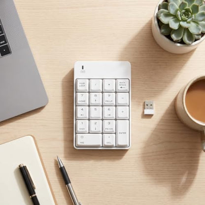 Numeric Keypad, 2.4GHz USB Numpad 18 Key Portable Wireless Number Pad for Laptop PC Computer Excel Data Entry